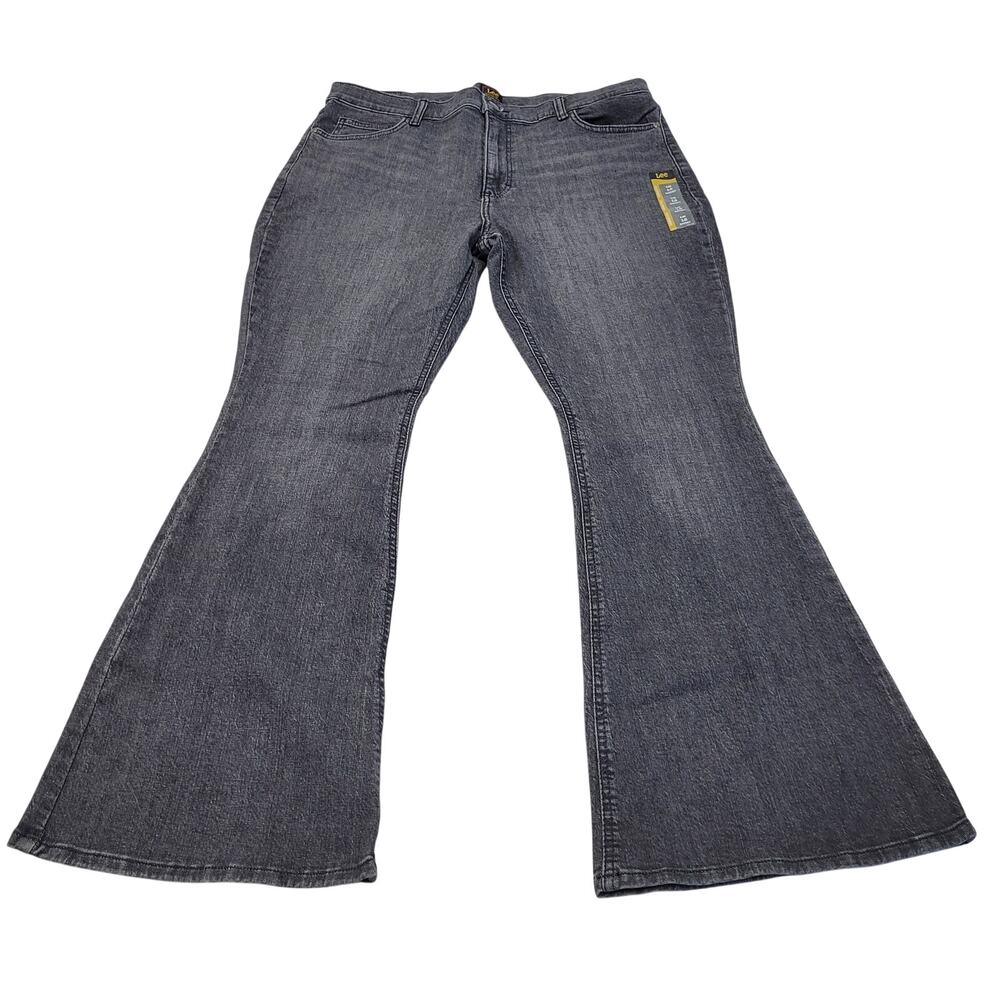 Lee Legendary Flare Jeans high rise stretch gray boho bohemian western 18 short